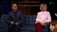 Актеры Иван Охлобыстин и Юлия Меньшова. Вечерний Ургант. Фрагмент выпуска от 22.03.2018