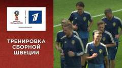 Тренировка шведов за день до матча с англичанами. Чемпионат мира по футболу FIFA 2018 в России™