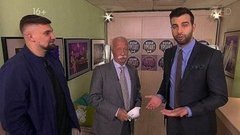 Иван Ургант и Леонид Якубович посвящают Басту в сотрудники Первого канала. Пролог. Вечерний Ургант. Фрагмент выпуска от 23.10.2015
